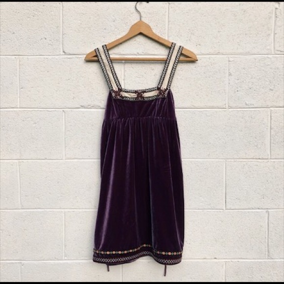 Free People Dresses & Skirts - Free People • Scandinavian Purple Velvet Dress XS